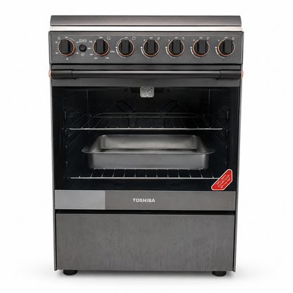 Toshiba Lava Series TBA-24BMG4G089KS 4-Burner Gas Cooker – 60 cm – Dark Grey