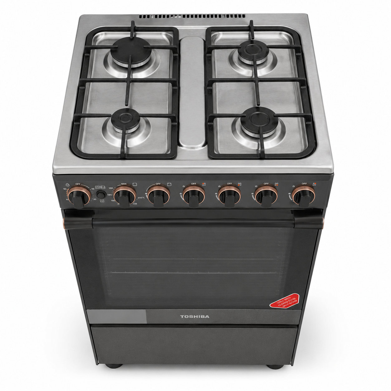 Toshiba Lava Series TBA-24BMG4G089KS 4-Burner Gas Cooker – 60 cm – Dark Grey