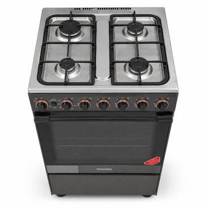 Toshiba Lava Series TBA-24BMG4G089KS 4-Burner Gas Cooker – 60 cm – Dark Grey