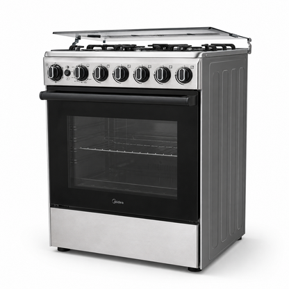 Midea CME6060-D 4-Burner Gas Cooker with Oven & Grill – Stainless Steel – 60 × 60 cm