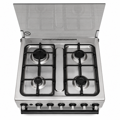 Midea CME6060-D 4-Burner Gas Cooker with Oven & Grill – Stainless Steel – 60 × 60 cm