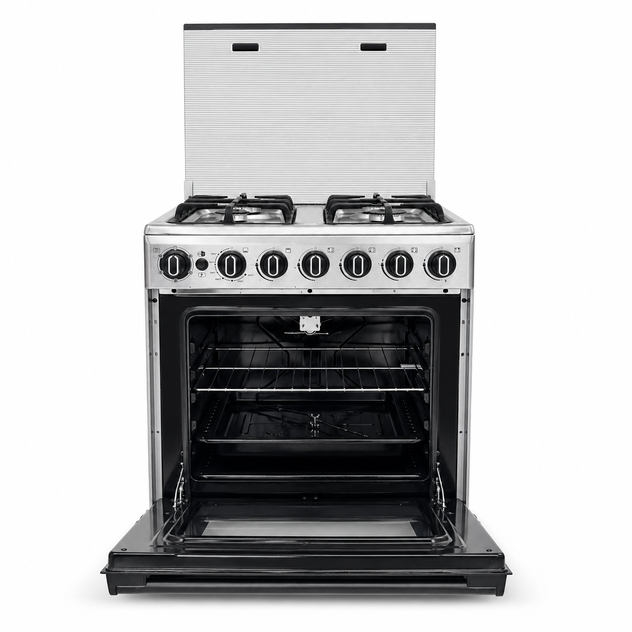Midea CME6060-D 4-Burner Gas Cooker with Oven & Grill – Stainless Steel – 60 × 60 cm