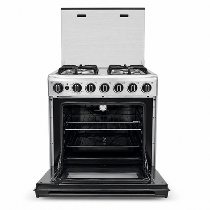 Midea CME6060-D 4-Burner Gas Cooker with Oven & Grill – Stainless Steel – 60 × 60 cm