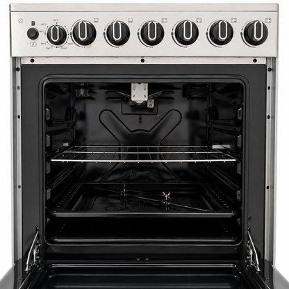 Midea CME6060-D 4-Burner Gas Cooker with Oven & Grill – Stainless Steel – 60 × 60 cm