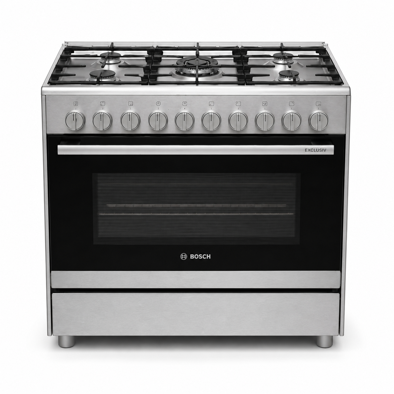 Bosch Serie 2 HSG736355M 5-Burner Gas Range Cooker – 90 cm – Stainless Steel