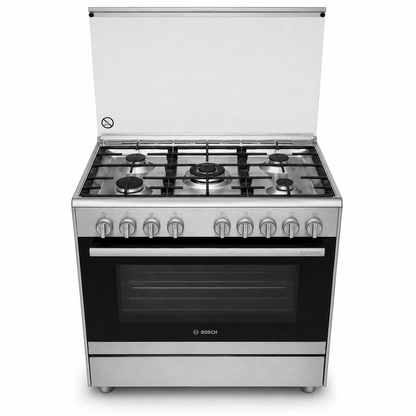 Bosch Serie 2 HSG736355M 5-Burner Gas Range Cooker – 90 cm – Stainless Steel