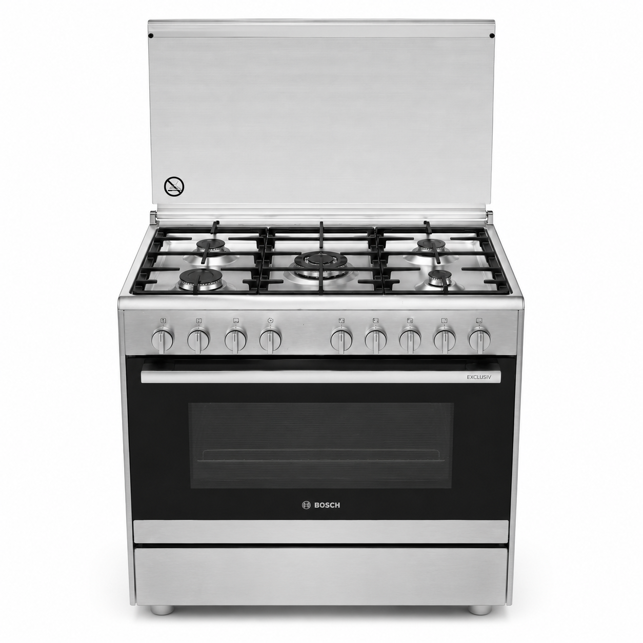 Bosch Serie 2 HSG736355M 5-Burner Gas Range Cooker – 90 cm – Stainless Steel
