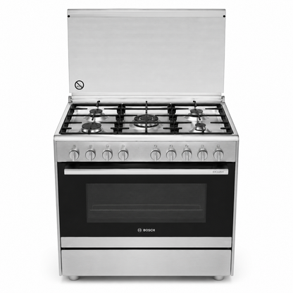 Bosch Serie 2 HSG736355M 5-Burner Gas Range Cooker – 90 cm – Stainless Steel
