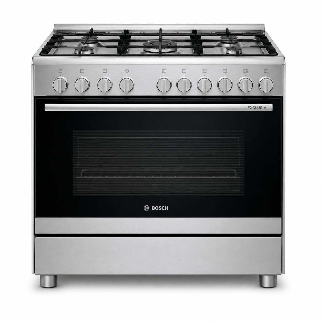 Bosch Serie 2 HSG736355M 5-Burner Gas Range Cooker – 90 cm – Stainless Steel