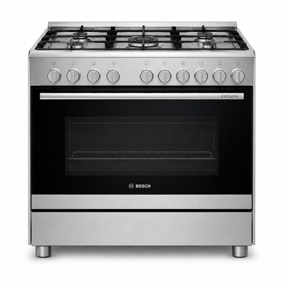 Bosch Serie 2 HSG736355M 5-Burner Gas Range Cooker – 90 cm – Stainless Steel
