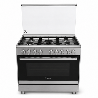 Bosch Serie 2 HSG736355M 5-Burner Gas Range Cooker – 90 cm – Stainless Steel
