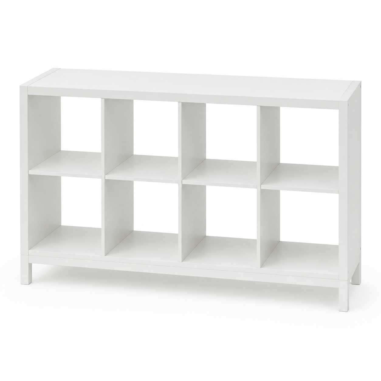IKEA KALLAX 8-Cube Shelving Unit with Underframe – White – 147 × 39 × 94 cm
