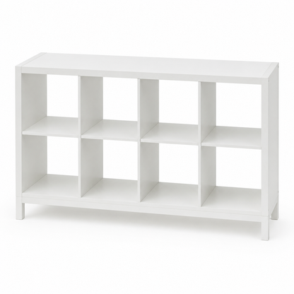 IKEA KALLAX 8-Cube Shelving Unit with Underframe – White – 147 × 39 × 94 cm