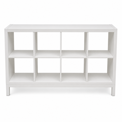 IKEA KALLAX 8-Cube Shelving Unit with Underframe – White – 147 × 39 × 94 cm
