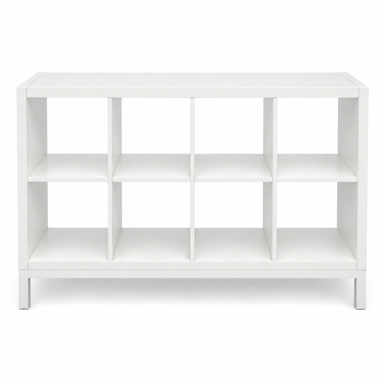 IKEA KALLAX 8-Cube Shelving Unit with Underframe – White – 147 × 39 × 94 cm