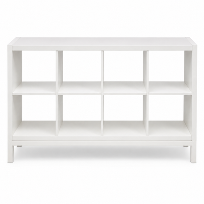 IKEA KALLAX 8-Cube Shelving Unit with Underframe – White – 147 × 39 × 94 cm
