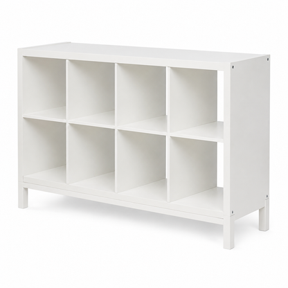 IKEA KALLAX 8-Cube Shelving Unit with Underframe – White – 147 × 39 × 94 cm