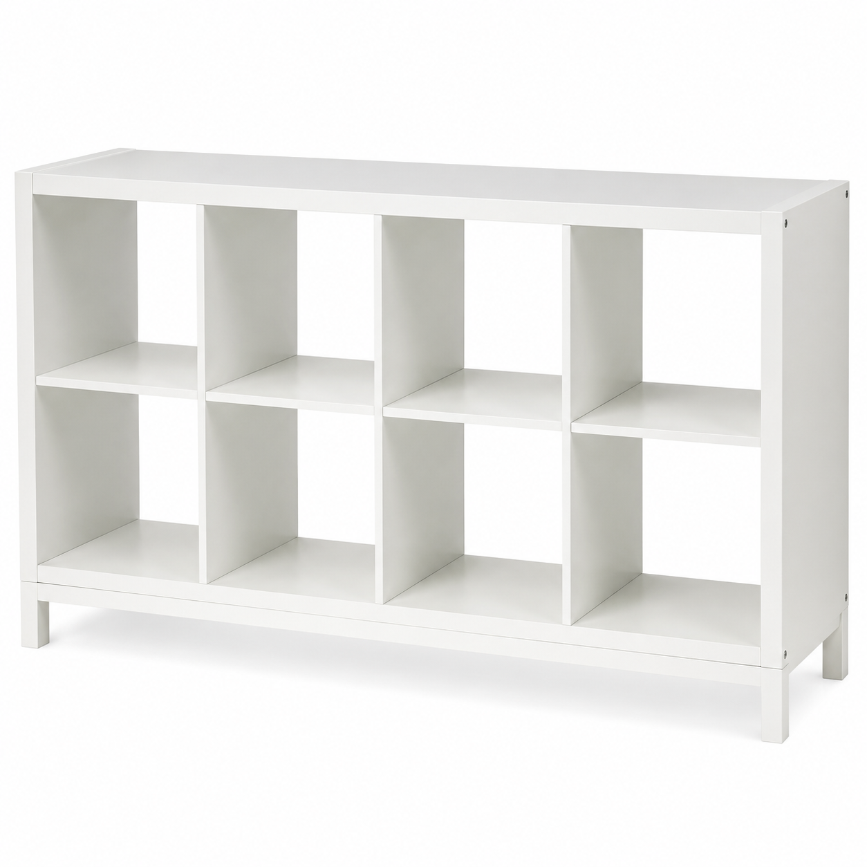 IKEA KALLAX 8-Cube Shelving Unit with Underframe – White – 147 × 39 × 94 cm