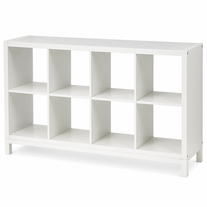 IKEA KALLAX 8-Cube Shelving Unit with Underframe – White – 147 × 39 × 94 cm