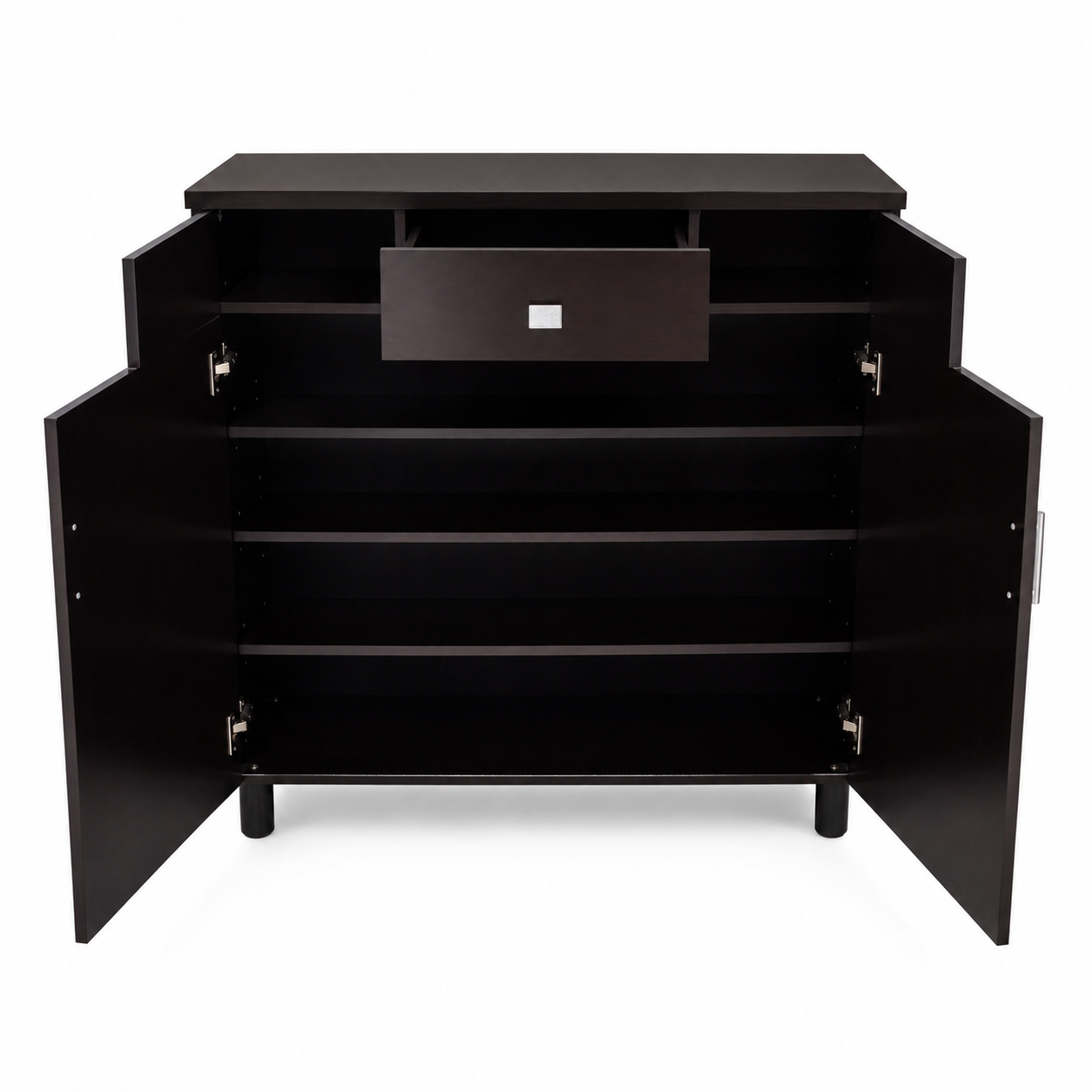 Home Box 2-Door Shoe Cabinet with Drawer – Dark Brown – 90 × 32 × 106 cm