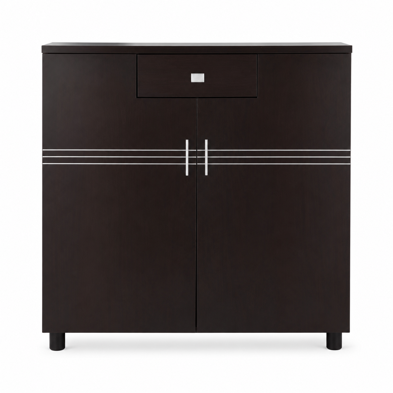 Home Box 2-Door Shoe Cabinet with Drawer – Dark Brown – 90 × 32 × 106 cm
