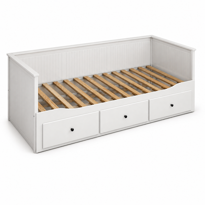 IKEA HEMNES Day-Bed with 3 Storage Drawers – White – 80×200 cm