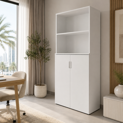 IKEA BILLY / OXBERG Bookcase with 2 Doors – White – 80 × 30 × 202 cm