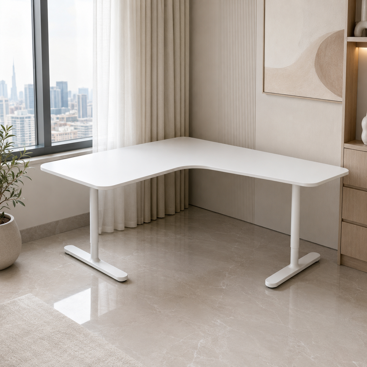 IKEA BEKANT Left Corner Desk – White – 160 × 110 cm