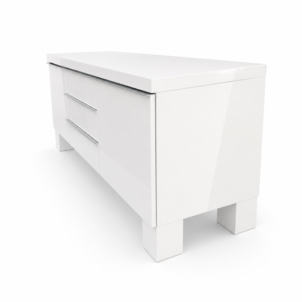 IKEA BESTÅ BURS TV Bench – High-Gloss White – 180 × 41 × 49 cm