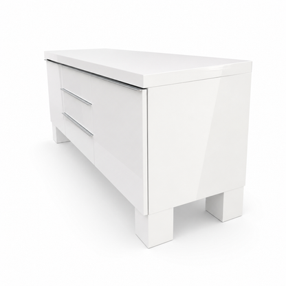 IKEA BESTÅ BURS TV Bench – High-Gloss White – 180 × 41 × 49 cm