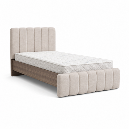 Home Centre Warner 2-Single-Bed Bedroom Set with 2 Prime Relax Mattresses, Nightstand & Dresser – 120 × 200 cm