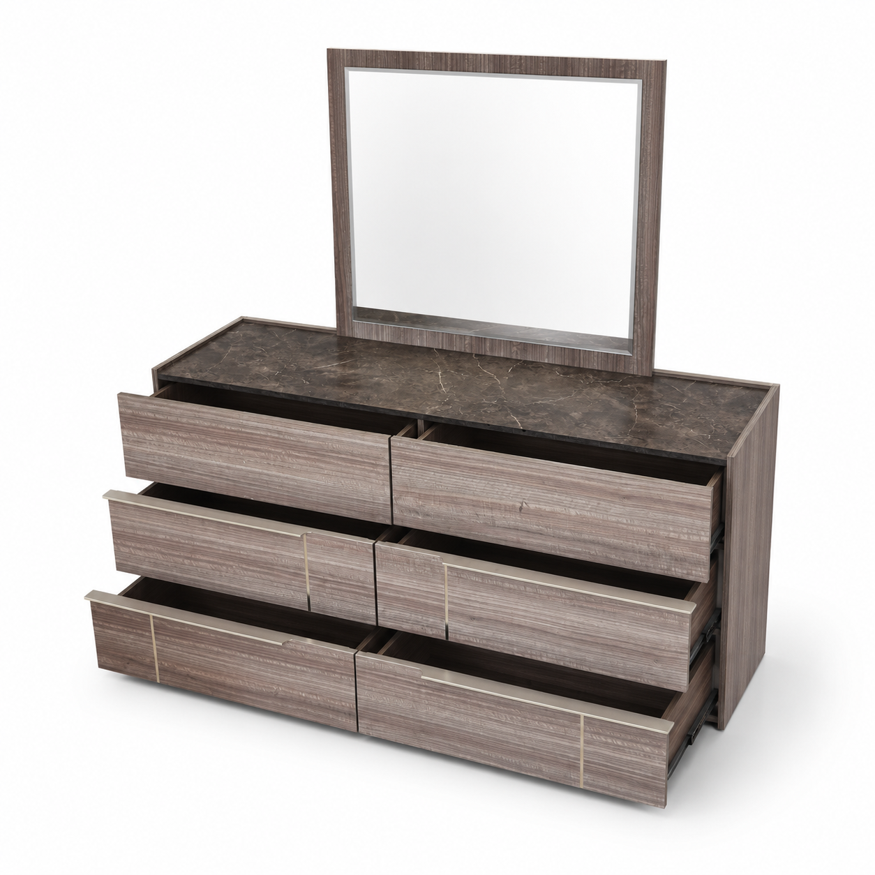 Home Centre Warner 2-Single-Bed Bedroom Set with 2 Prime Relax Mattresses, Nightstand & Dresser – 120 × 200 cm