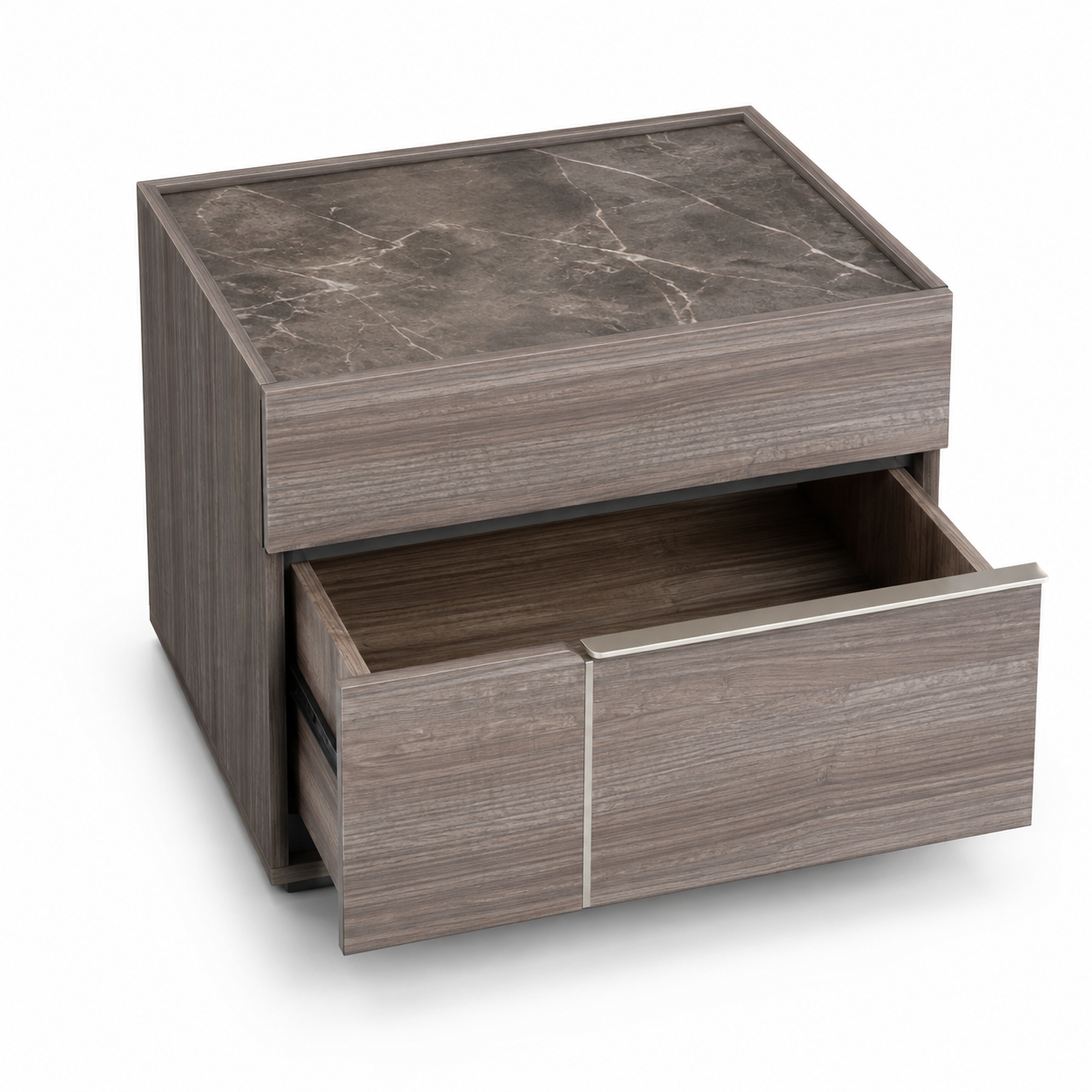 Home Centre Warner 2-Single-Bed Bedroom Set with 2 Prime Relax Mattresses, Nightstand & Dresser – 120 × 200 cm