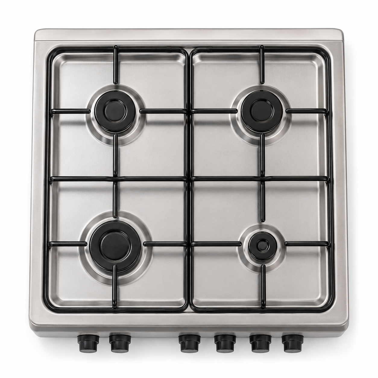Nikai U6062FS 4-Burner Gas Cooker with Oven &amp; Grill – 60 × 57 cm – Silver