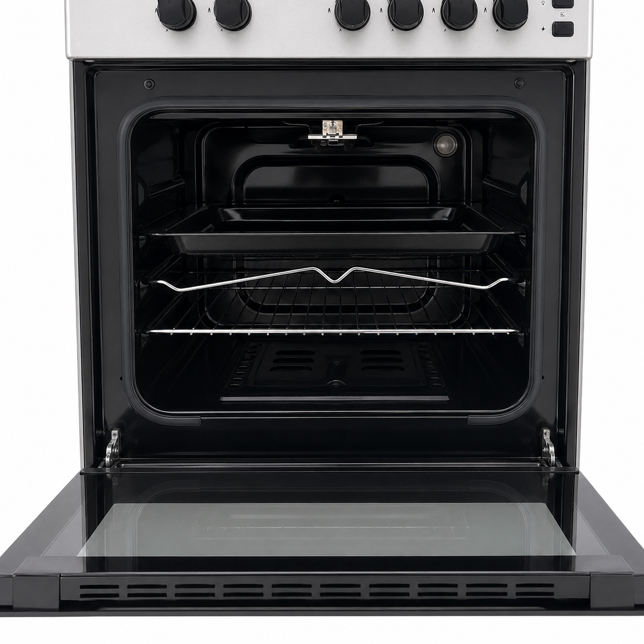 Nikai U6062FS 4-Burner Gas Cooker with Oven &amp; Grill – 60 × 57 cm – Silver