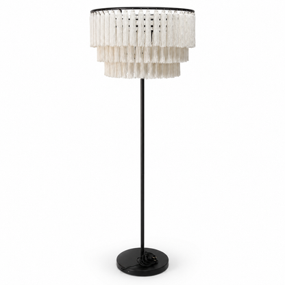 Home Centre Kugers Tassels Floor Lamp – 166 cm – Black &amp; Ivory