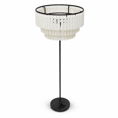 Home Centre Kugers Tassels Floor Lamp – 166 cm – Black &amp; Ivory