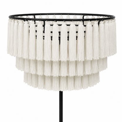 Home Centre Kugers Tassels Floor Lamp – 166 cm – Black &amp; Ivory