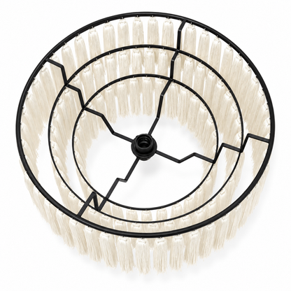 Home Centre Kugers Tassels Floor Lamp – 166 cm – Black &amp; Ivory