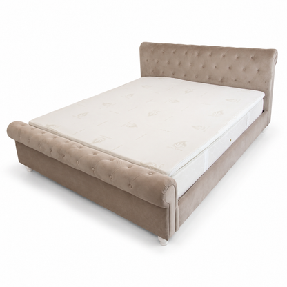 Home Box Sofia King Bed with Mattress – Beige – 180 × 200 cm