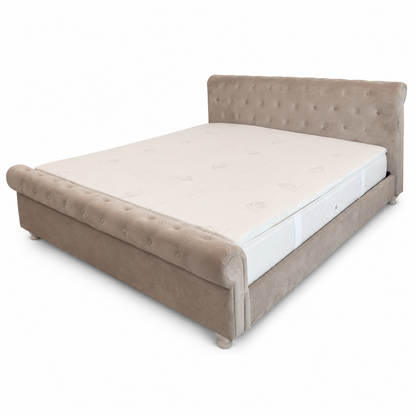 Home Box Sofia King Bed with Mattress – Beige – 180 × 200 cm