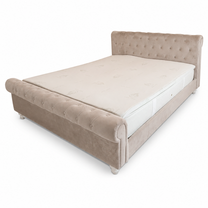 Home Box Sofia King Bed with Mattress – Beige – 180 × 200 cm