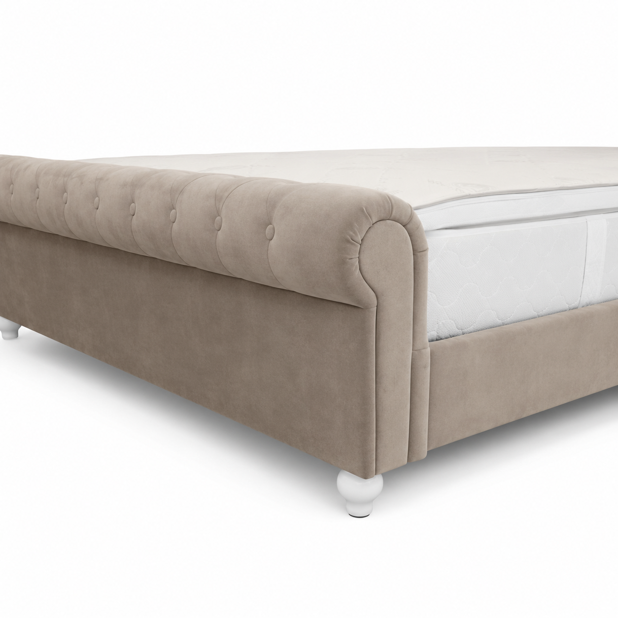 Home Box Sofia King Bed with Mattress – Beige – 180 × 200 cm