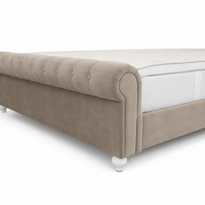 Home Box Sofia King Bed with Mattress – Beige – 180 × 200 cm