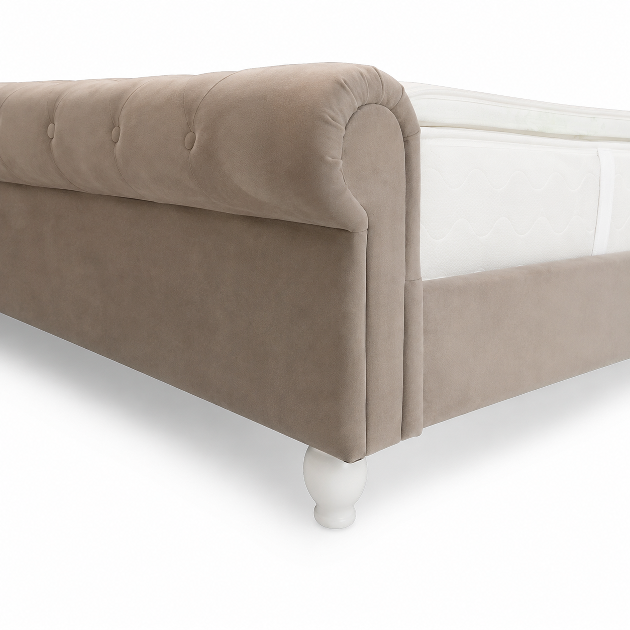 Home Box Sofia King Bed with Mattress – Beige – 180 × 200 cm