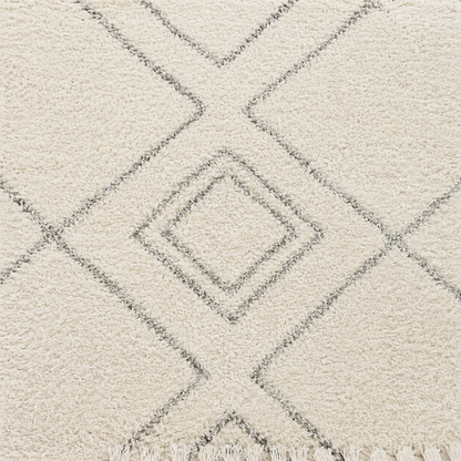Home Centre Diamant Tufted Berber Shaggy Rug – Black/White – 200 × 290 cm