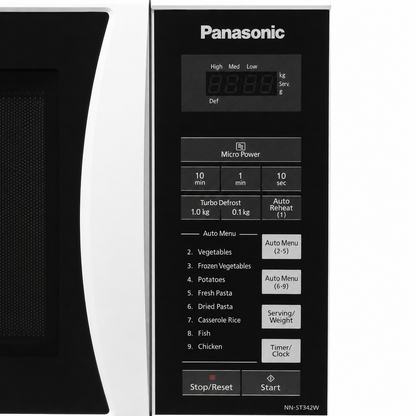 Panasonic NN-ST342W 25L Solo Microwave Oven – White – 800W