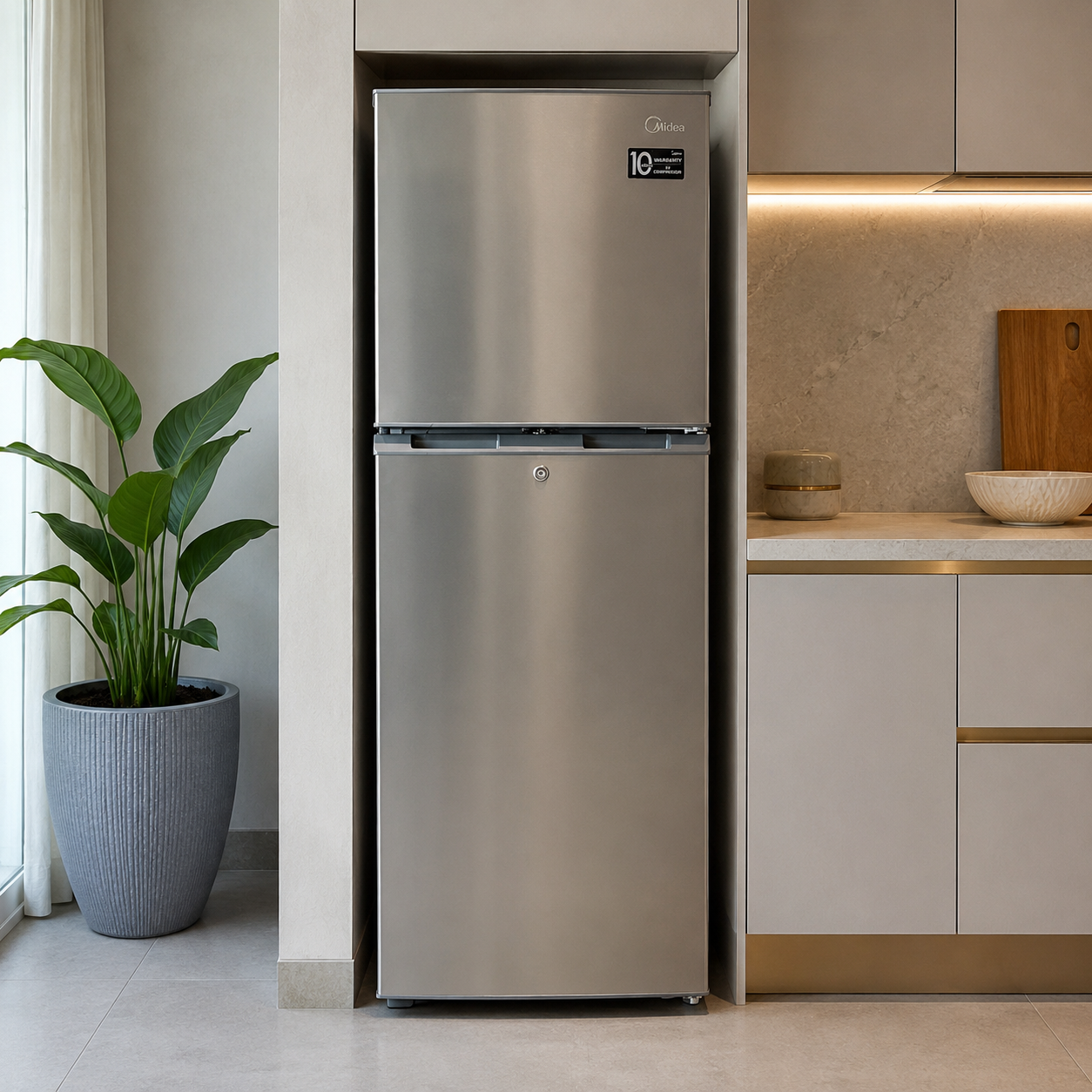 Midea HD-333FWEN(S) 252L Top Freezer Refrigerator – Silver