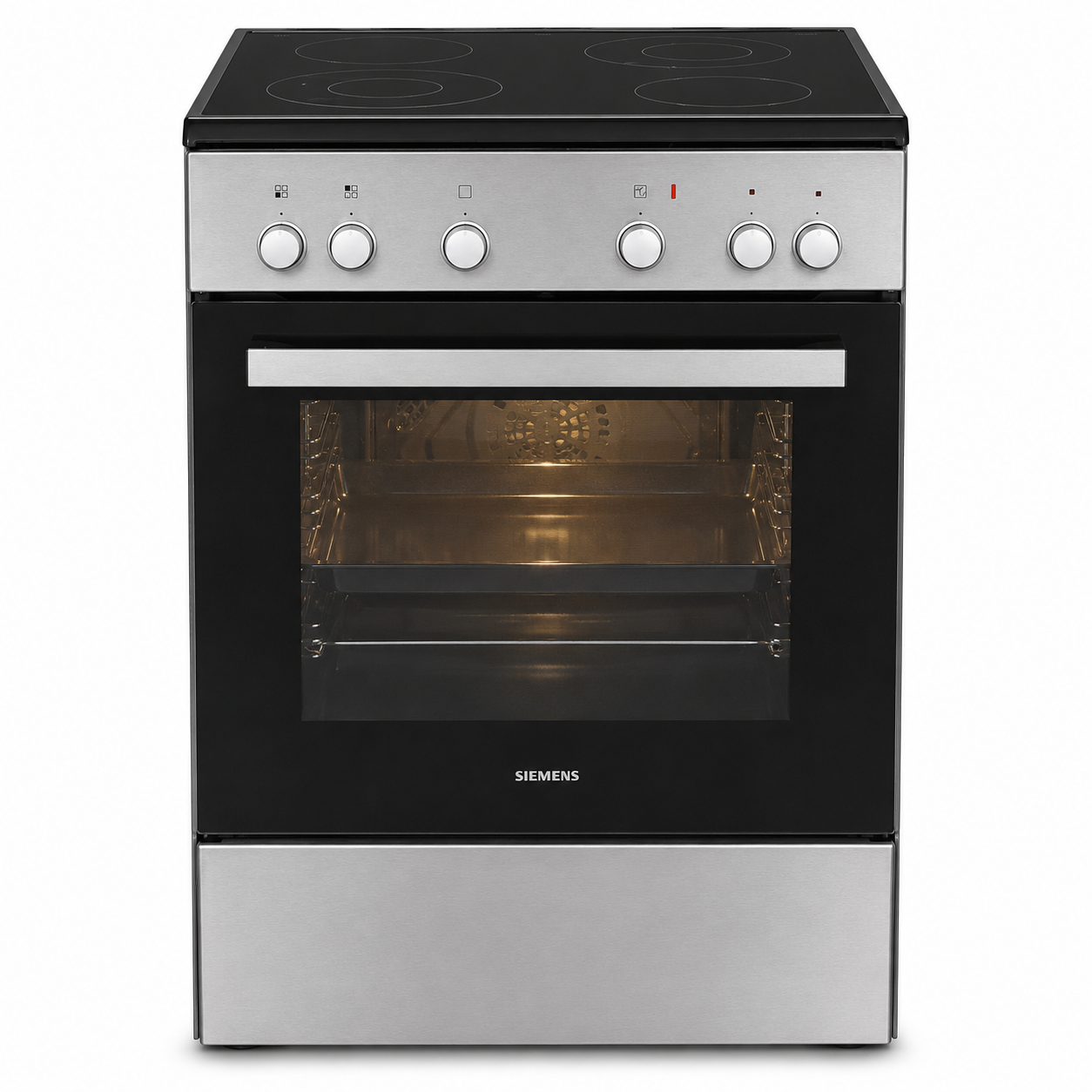 Siemens iQ300 HK6L00070M/07 60cm موقد كهربائي سيراميك قائم بذاته - ستانلس ستيل