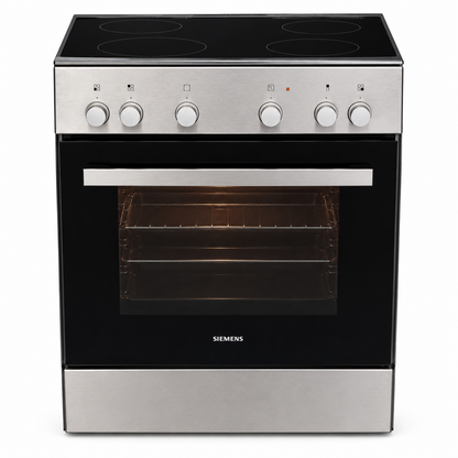 Siemens iQ300 HK6L00070M/07 60cm موقد كهربائي سيراميك قائم بذاته - ستانلس ستيل